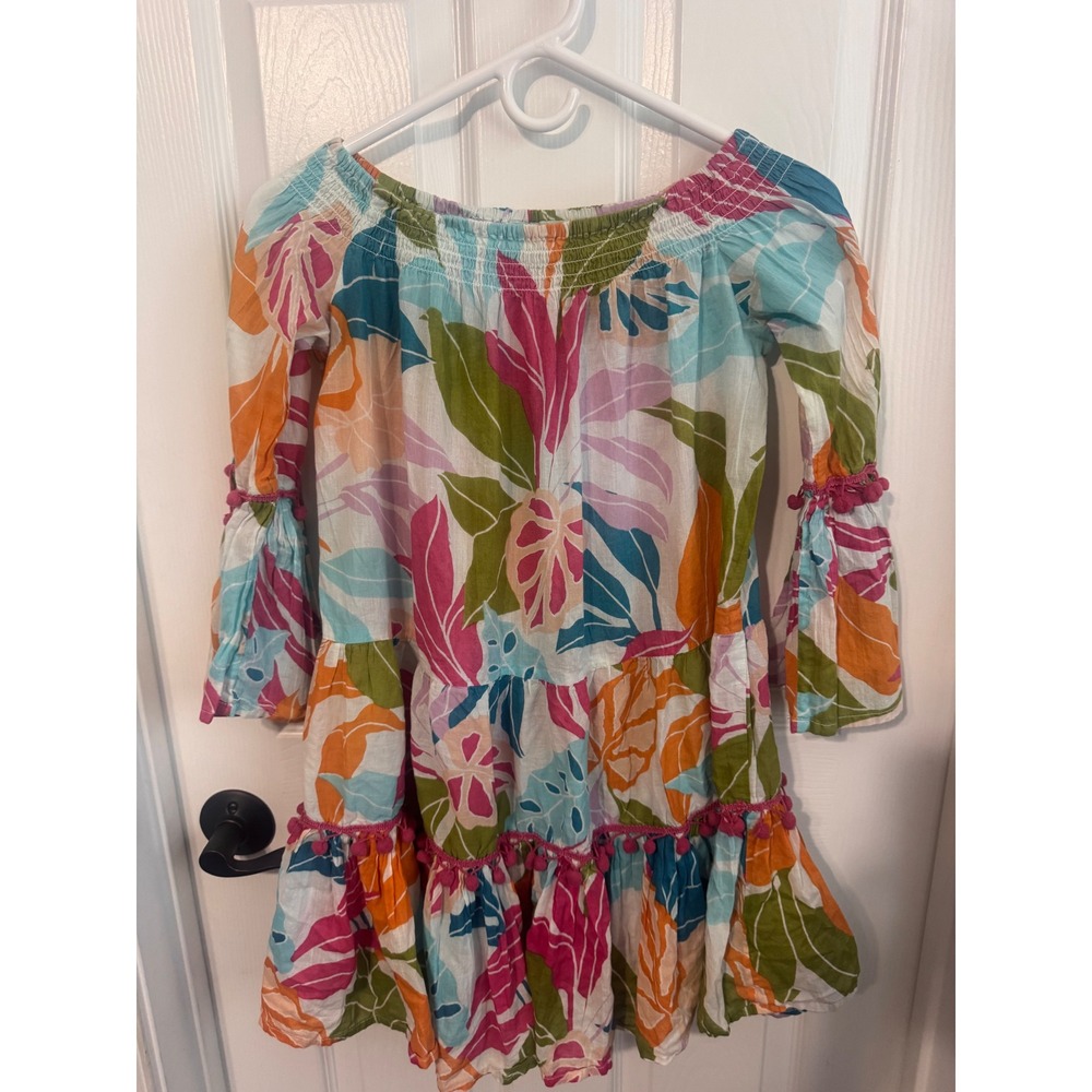 True Destinations Tropical Swim Cover Up Dress XS